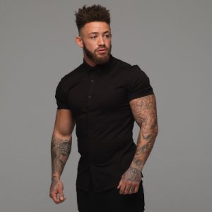 Father Sons Super Slim Luxe Ultra Stretch Classic Black Short Sleeve - FS227 sold by Father Sons