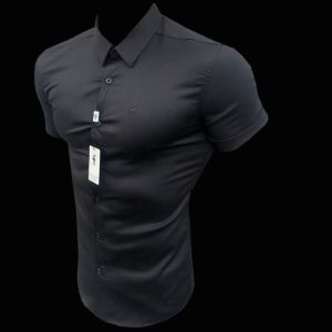 Father Sons Super Slim Luxe Ultra Stretch Classic Black Short Sleeve - FS227 sold by Father Sons