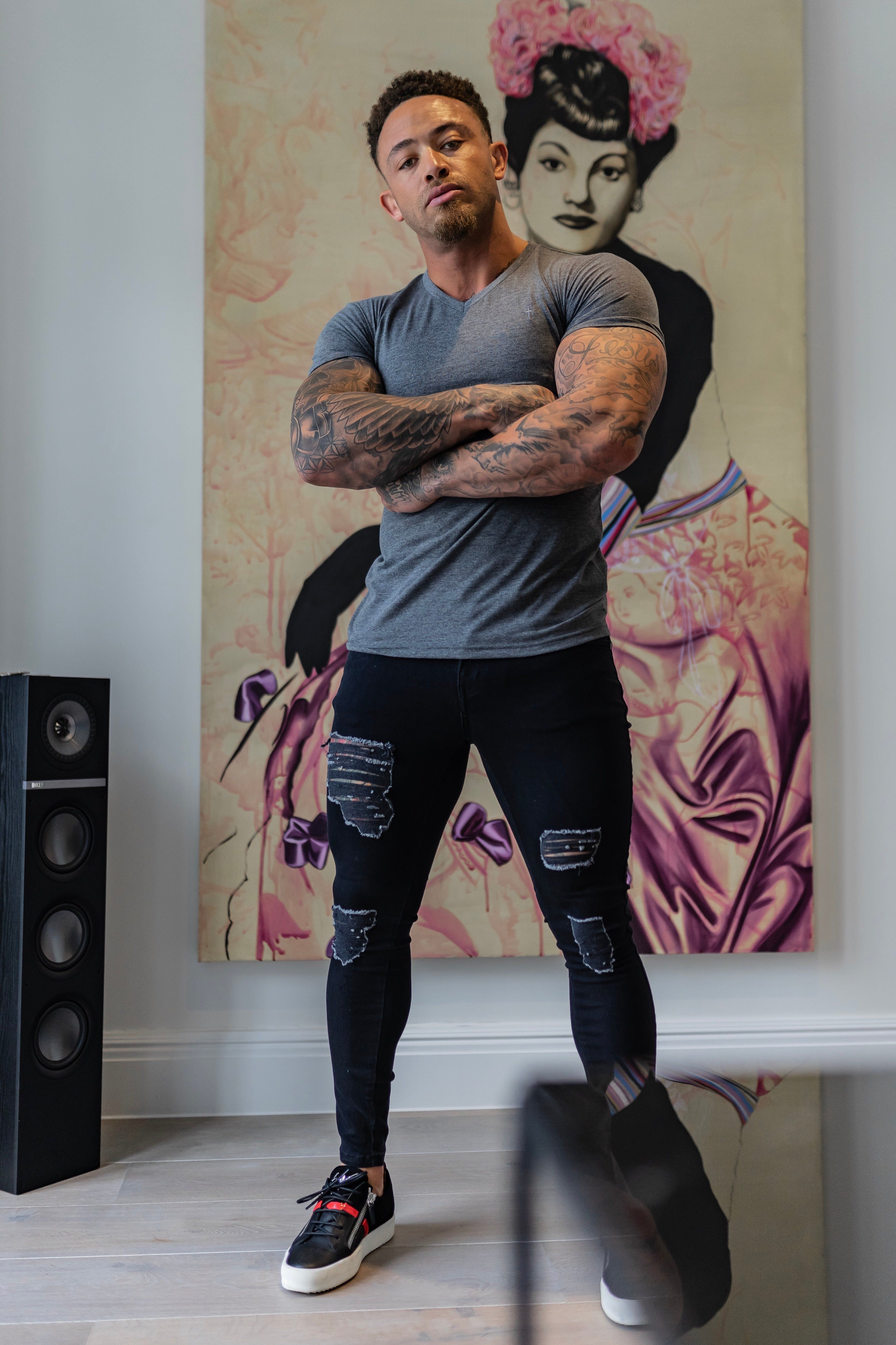 Father Sons Classic Dark Grey V Neck - FSH362 sold by Father Sons product image thumbnail 2