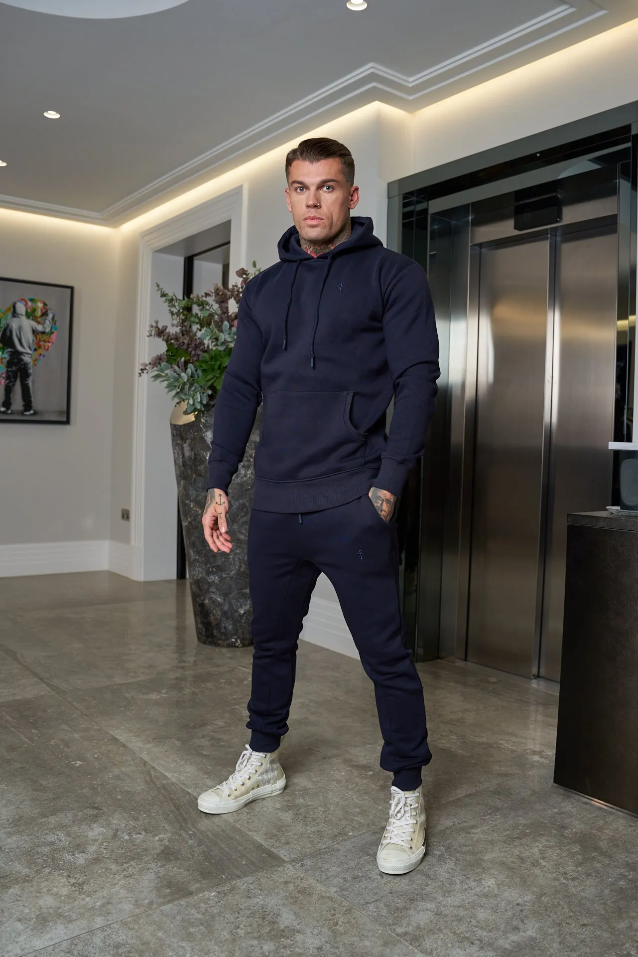 Father Sons Navy Raglan Tracksuit Sweat Pants with FS Embroidery - FSH700 sold by Father Sons product image thumbnail 5