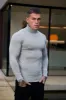 Father Sons Classic Grey Roll Neck Merino Wool Knitted Sweater With FS Embroidery - FSN013 sold by Father Sons