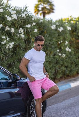 Father Sons Slim Fit Pink Chino Shorts - FSH316 sold by Father Sons