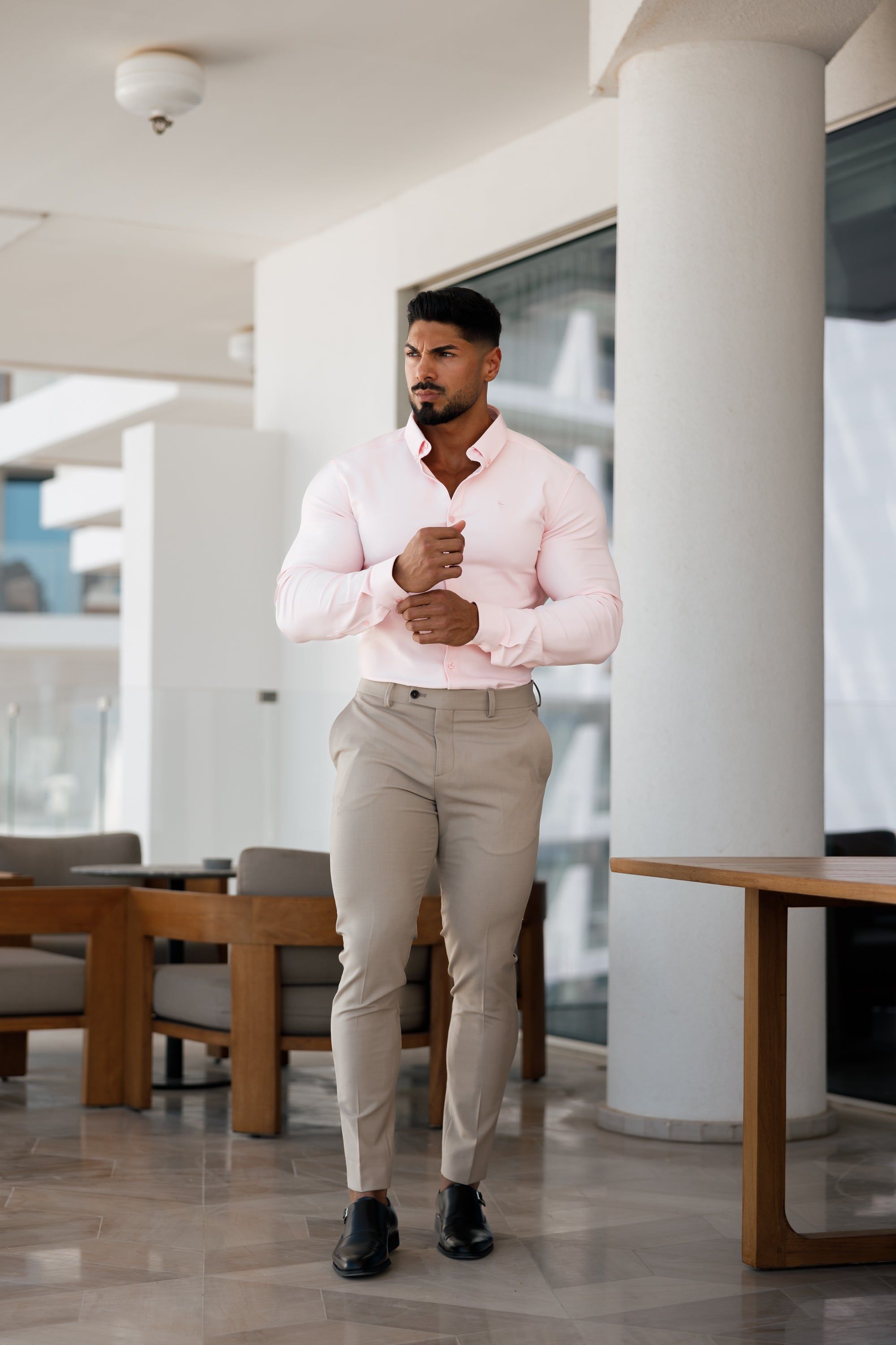 Father Sons Super Slim Scuba Pink Long Sleeve Stretch - FS880 sold by Father Sons product image thumbnail 5