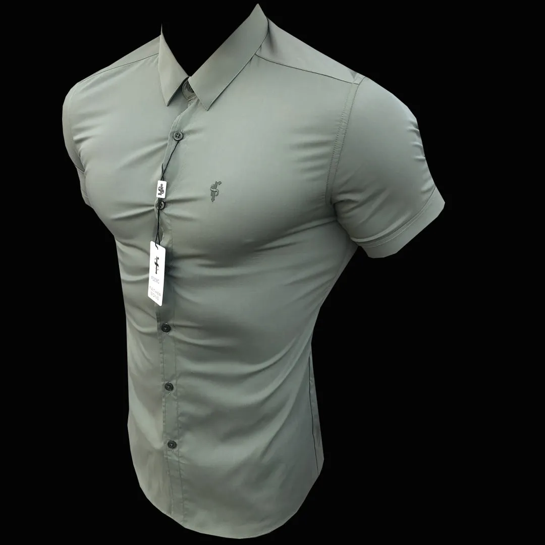 Father Sons Super Slim Stretch Classic Khaki Short Sleeve - FS238 sold by Father Sons product image thumbnail 3