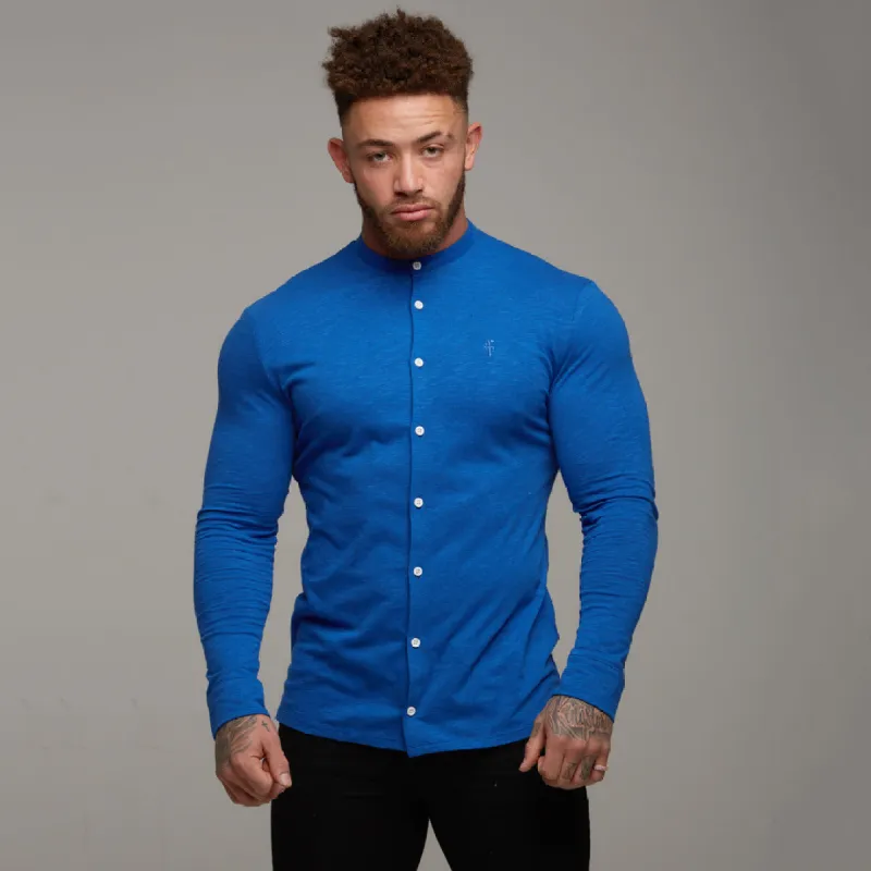 Father Sons Super Slim Royal Blue Grandad Collar Jersey - FSH011 (LAST CHANCE) sold by Father Sons
