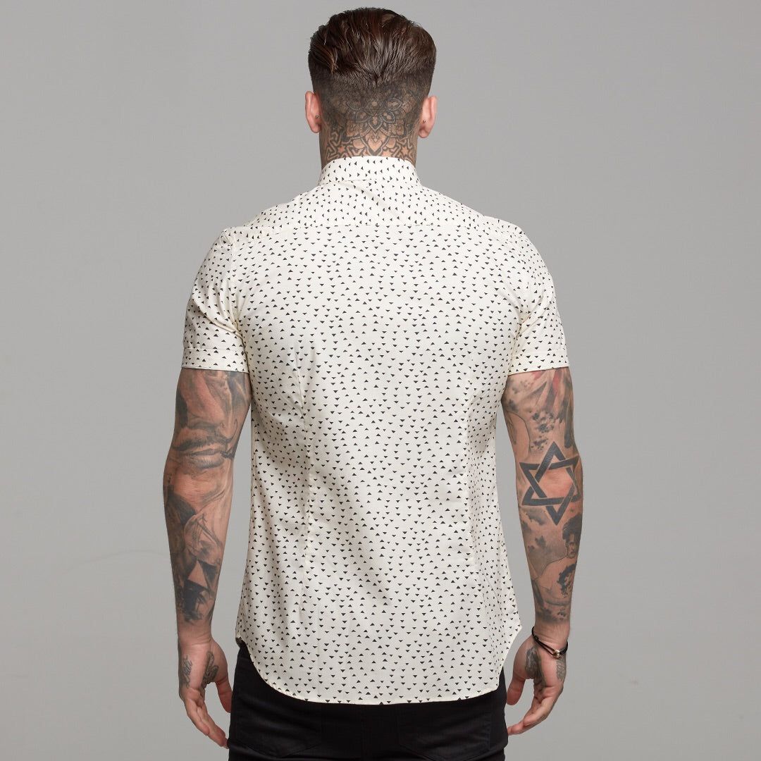 Father Sons Super Slim Stretch Classic Cream and Black Poly Print - FS471 sold by Father Sons product image thumbnail 2