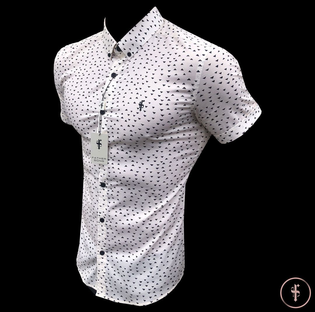 Father Sons Super Slim Stretch Classic Cream and Black Poly Print - FS471 sold by Father Sons product image thumbnail 5