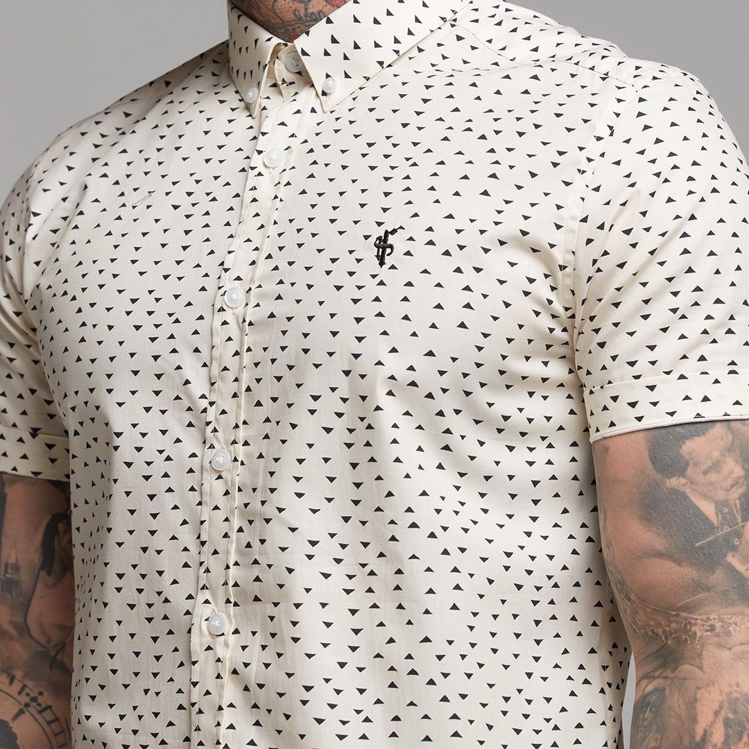 Father Sons Super Slim Stretch Classic Cream and Black Poly Print - FS471 sold by Father Sons product image thumbnail 4