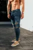 Father Sons Ultra Stretch Mid Blue Slim Jeans with Distressed Rips - FSJEAN013 sold by Father Sons