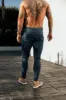 Father Sons Ultra Stretch Mid Blue Slim Jeans with Distressed Rips - FSJEAN013 sold by Father Sons