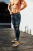 Father Sons Ultra Stretch Mid Blue Slim Jeans with Distressed Rips - FSJEAN013 sold by Father Sons