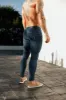 Father Sons Ultra Stretch Mid Blue Slim Jeans with Distressed Rips - FSJEAN013 sold by Father Sons