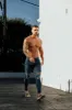 Father Sons Ultra Stretch Mid Blue Slim Jeans with Distressed Rips - FSJEAN013 sold by Father Sons