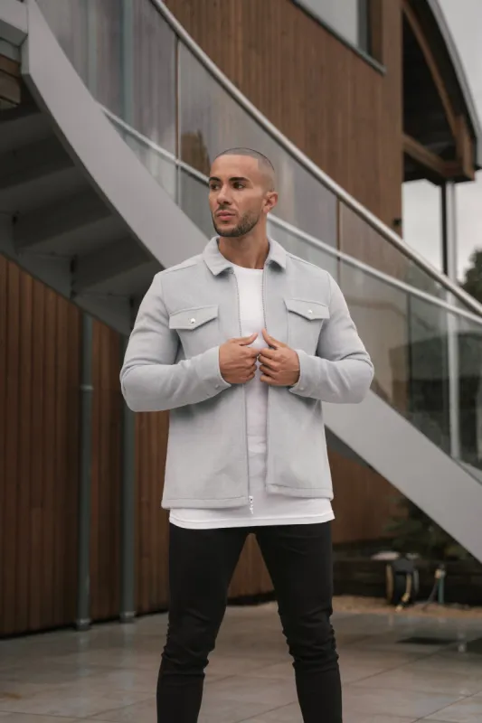 FS Brushed Zipped Plain Jacket Light Grey - FSN173 sold by Father Sons
