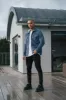 FS Brushed Zipped Plain Jacket Blue - FSN175 sold by Father Sons