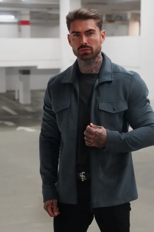 FS Brushed Zipped Plain Jacket Charcoal - FSN176 sold by Father Sons