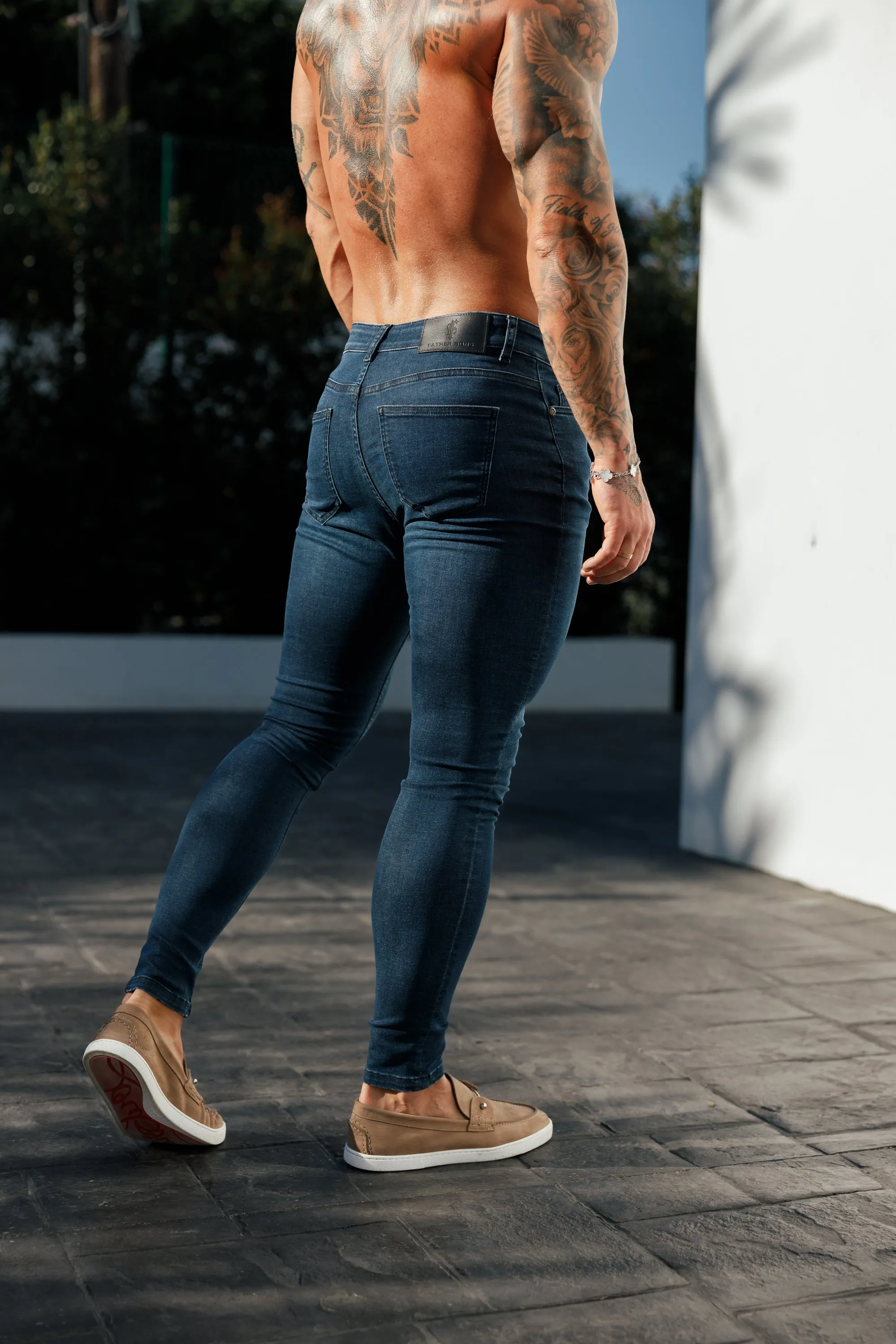Father Sons Ultra Stretch Mid Blue Slim Jeans - FSJEAN010 sold by Father Sons product image thumbnail 2