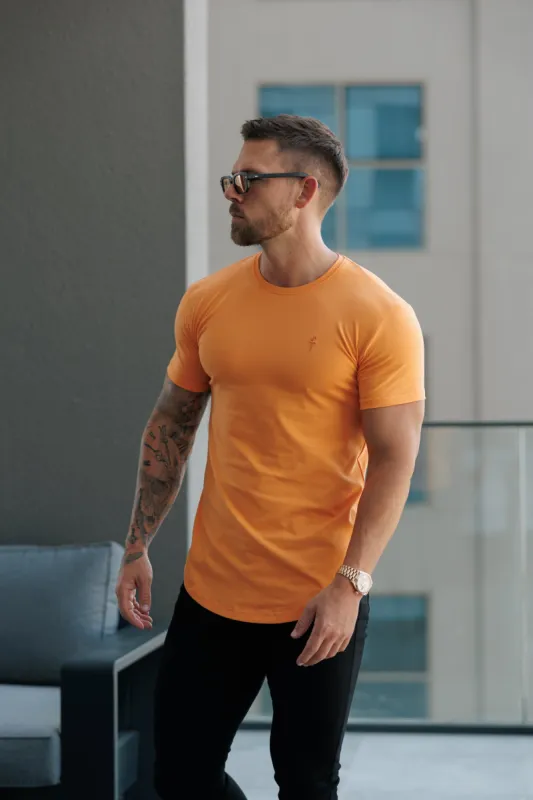 Father Sons Classic Orange Tonal Curved Hem Crew T Shirt - FSH1152 sold by Father Sons