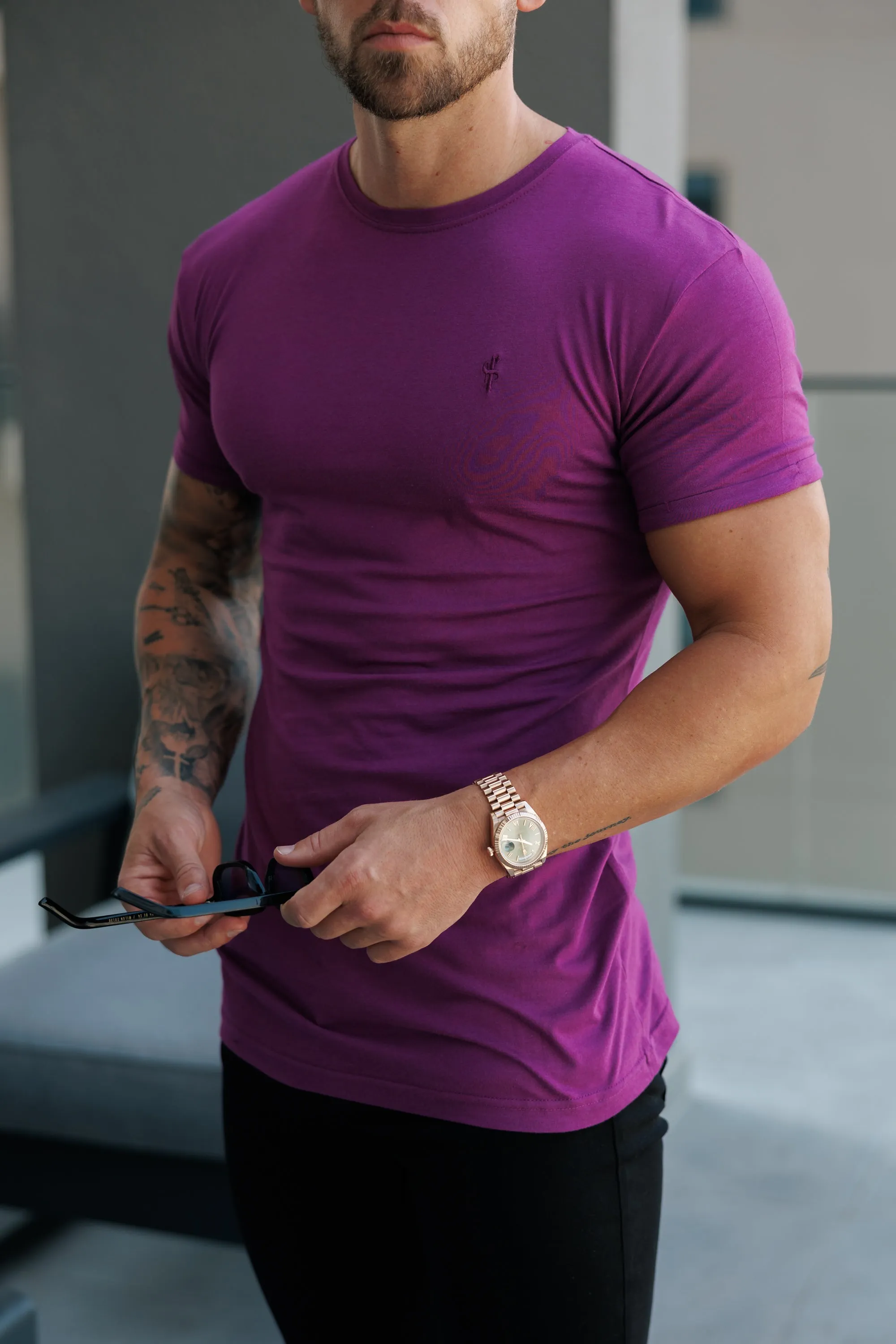 Aphrodite Purple Bamboo Crew - FSH1157 sold by Father Sons product image thumbnail 2