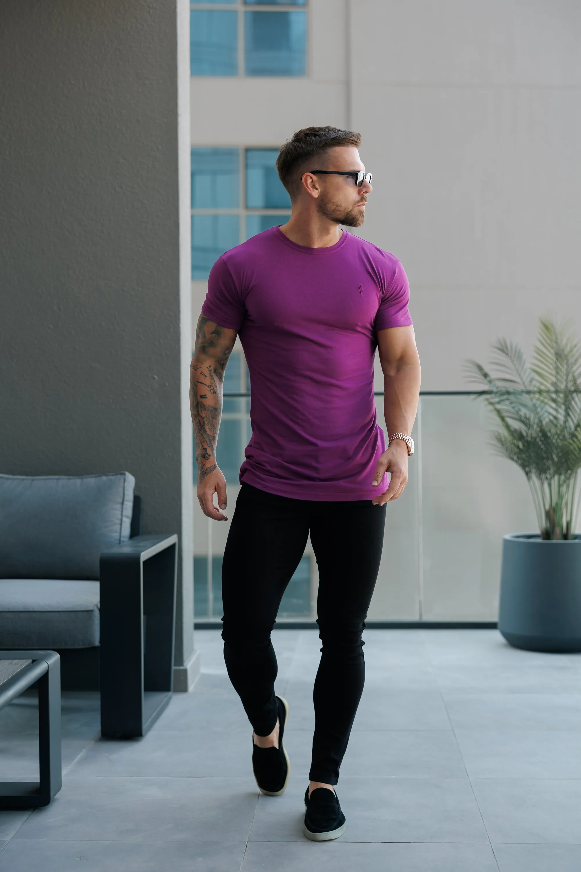 Aphrodite Purple Bamboo Crew - FSH1157 sold by Father Sons