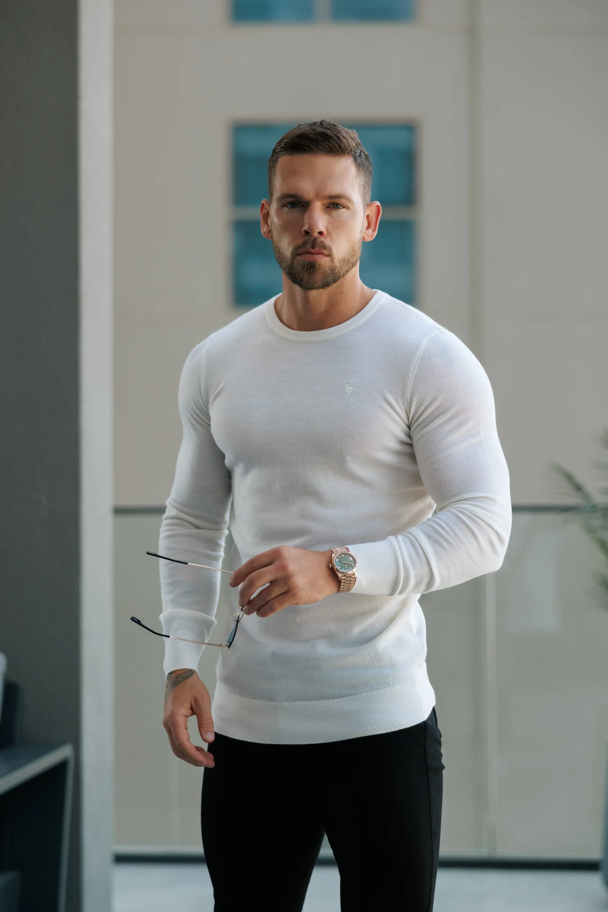 Father Sons Classic Navy Roll Neck Merino Wool Knitted Sweater With FS Embroidery - FSN011 sold by Father Sons product image thumbnail 4