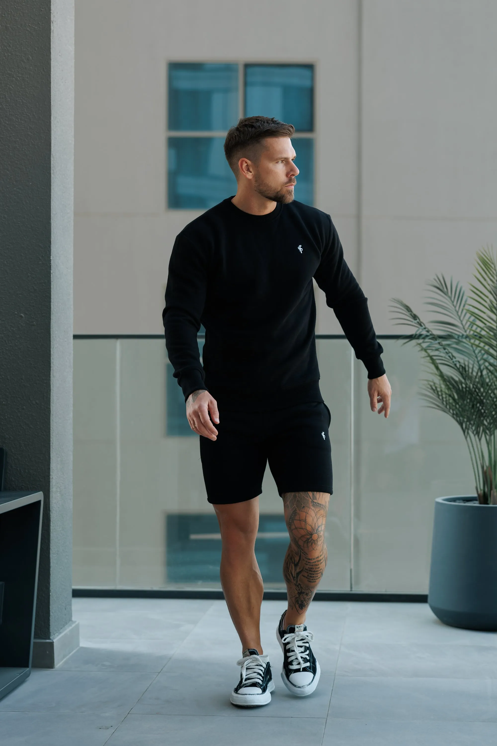 FS Plain Black Crew Sweater With FS Branding - FSH1183 sold by Father Sons product image thumbnail 5