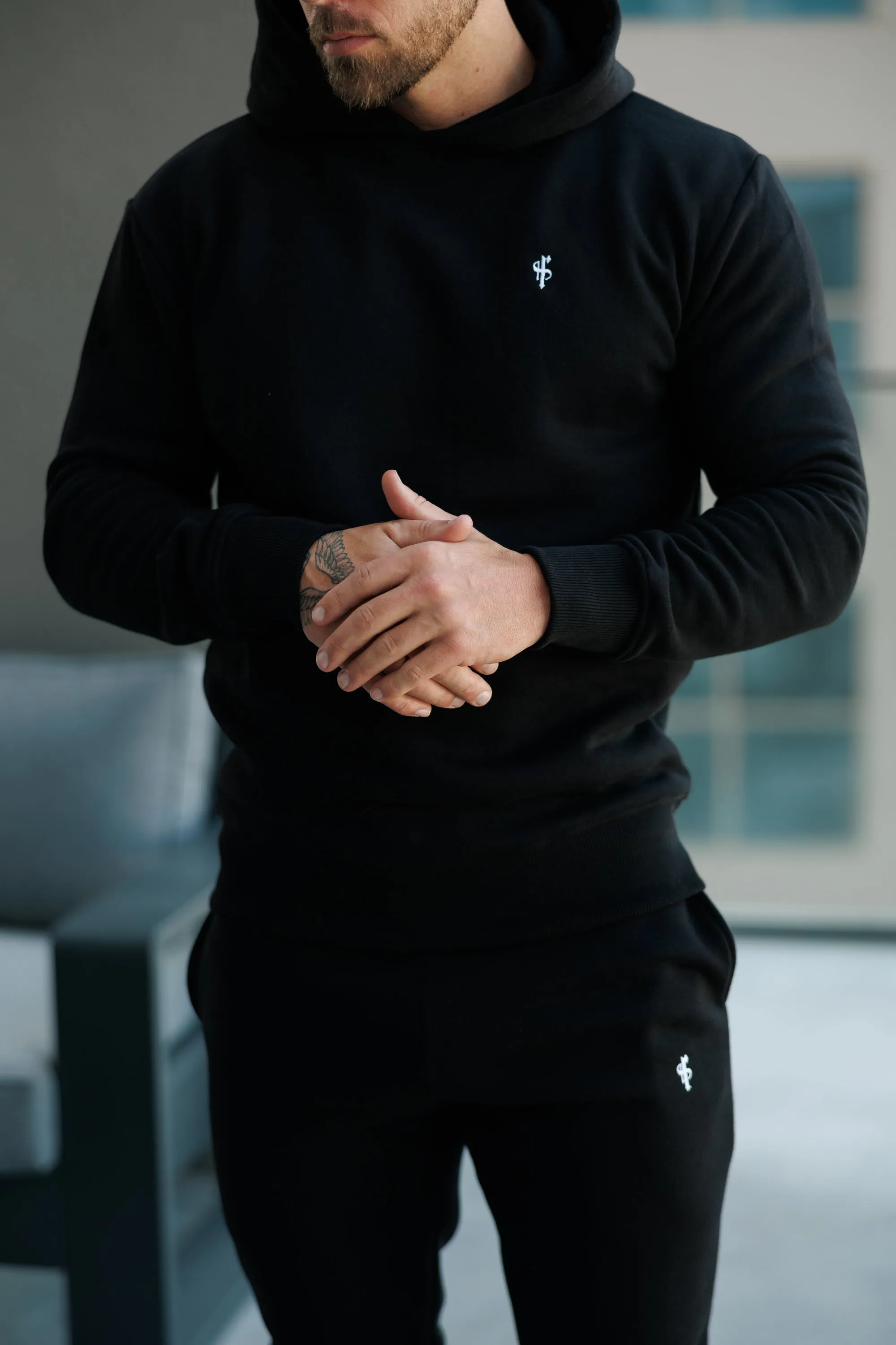 FS Plain Black Hoodie With FS Branding - FSH1189 sold by Father Sons product image thumbnail 2