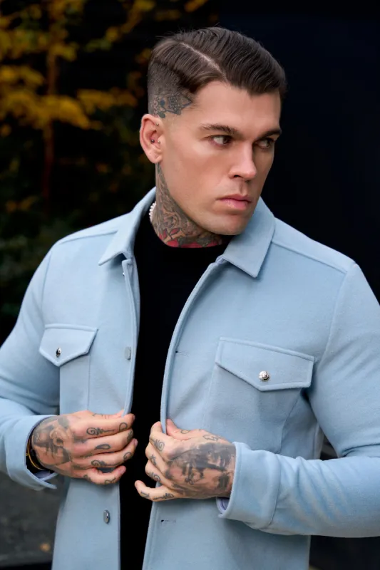 FS Brushed Button Up Plain Jacket Blue - FSN185 (PRE ORDER 15TH DECEMBER)  sold by Father Sons