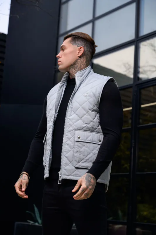 FS Grey Padded Gilet With Front Pockets  - FSN211  sold by Father Sons