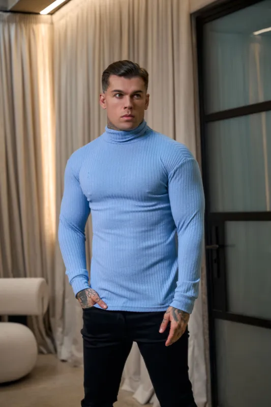 Father Sons Classic Black Ribbed Knit Roll-neck Sweater - FSH952 sold by Father Sons