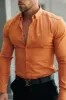 FS Super Slim Stretch Orange Denim Long Sleeve with Button Down Collar - FS1136 sold by Father Sons