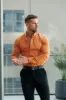 FS Super Slim Stretch Orange Denim Long Sleeve with Button Down Collar - FS1136 sold by Father Sons