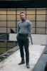 FS Charcoal Roll Neck Knitted Jumper With FS Branding -  FSN207 sold by Father Sons