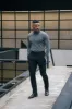 FS Charcoal Roll Neck Knitted Jumper With FS Branding -  FSN207 sold by Father Sons