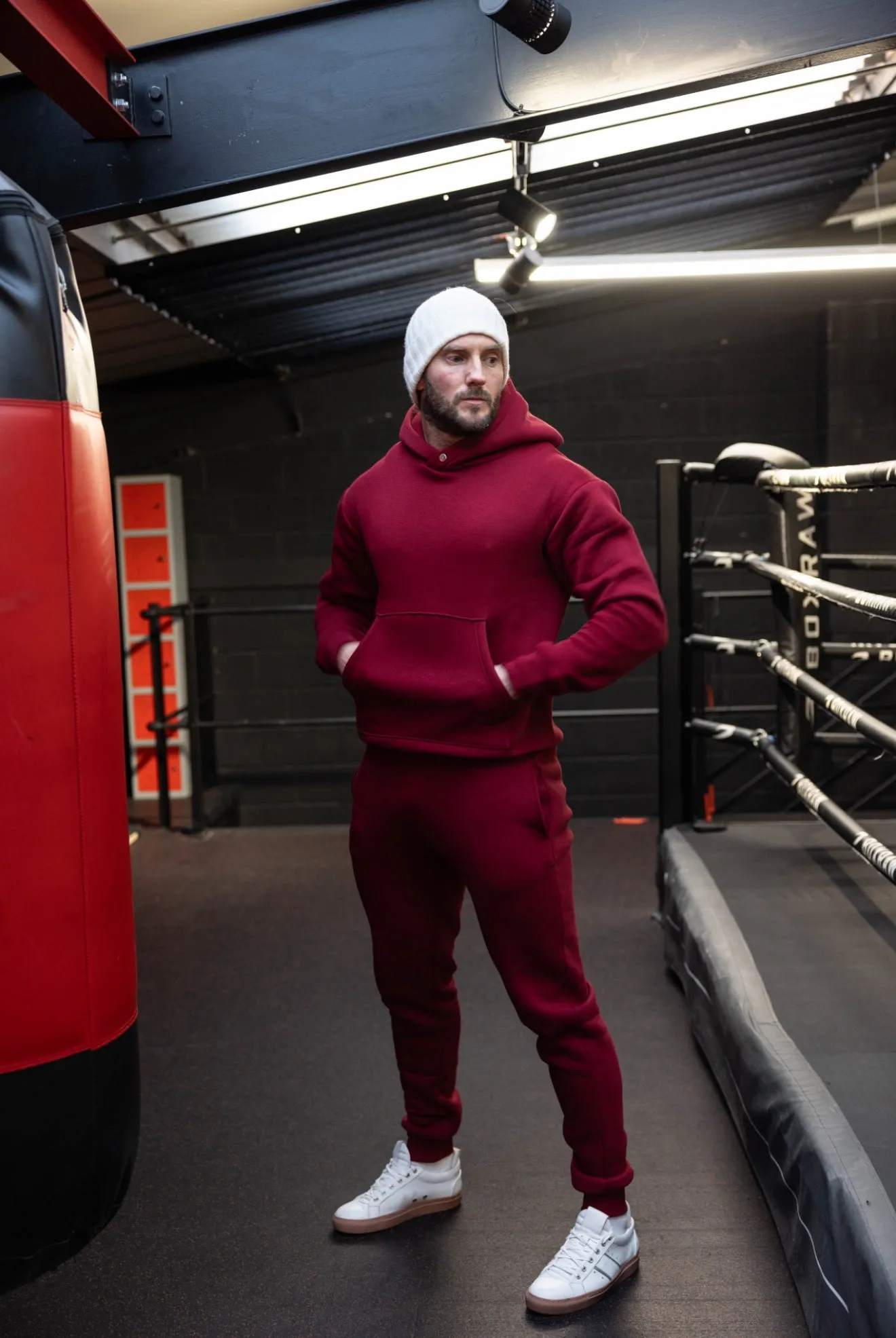 FS Burgundy Oversized Hoodie With Functional FS Stud - FSR008 sold by Father Sons product image thumbnail 2