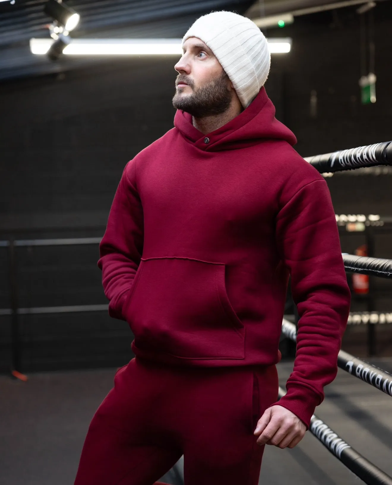 FS Burgundy Oversized Hoodie With Functional FS Stud - FSR008 sold by Father Sons product image thumbnail 4