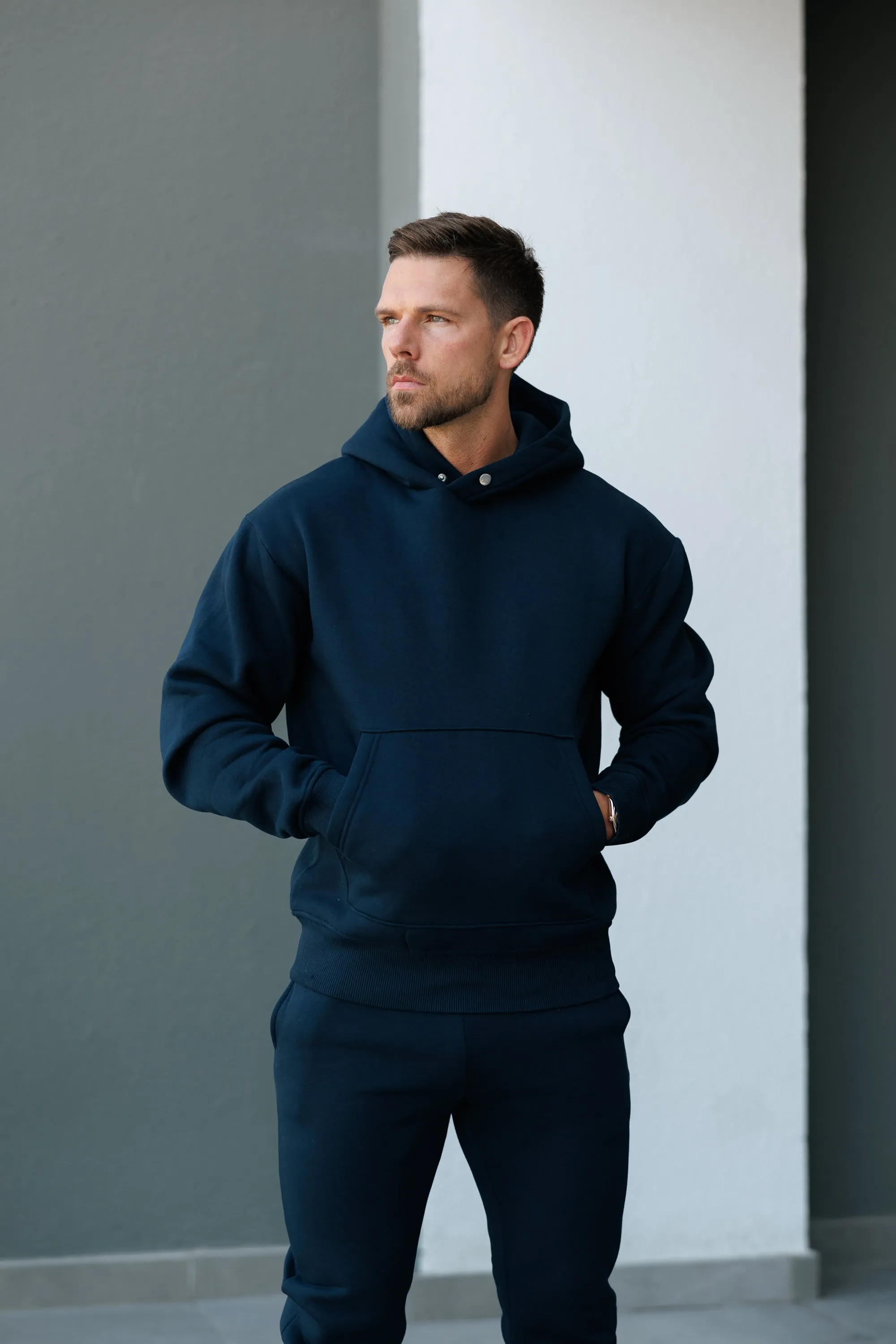 FS Navy Oversized Hoodie With Functional FS Stud - FSR002 sold by Father Sons product image thumbnail 4