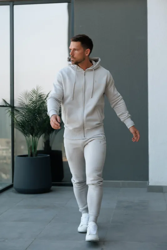 FS Light Grey / Silver Full Zip Hoodie with Pockets - FSH1250 sold by Father Sons