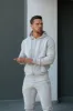 FS Light Grey / Silver Full Zip Hoodie with Pockets - FSH1250 sold by Father Sons
