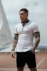 Father Sons Classic White / Black Ribbed Zip Grandad Collar Shirt Short Sleeve - FSH815 sold by Father Sons