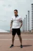 Father Sons Classic White / Black Ribbed Zip Grandad Collar Shirt Short Sleeve - FSH815 sold by Father Sons