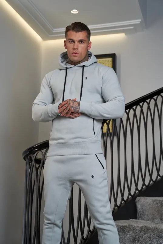 Father Sons Stone Grey / Black Overhead Hoodie Top with Zipped Pockets - FSH717 sold by Father Sons