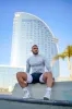 Father Sons Long Sleeve Light Grey / Silver Half Zip Gym Top - FSH890 sold by Father Sons