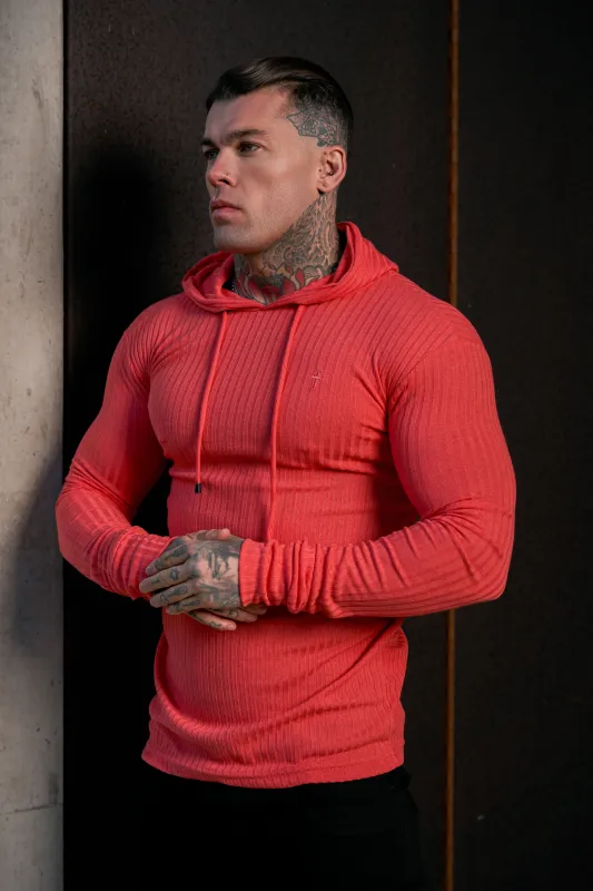 Father Sons Classic Coral Ribbed Knit Hoodie Sweater - FSH909 sold by Father Sons