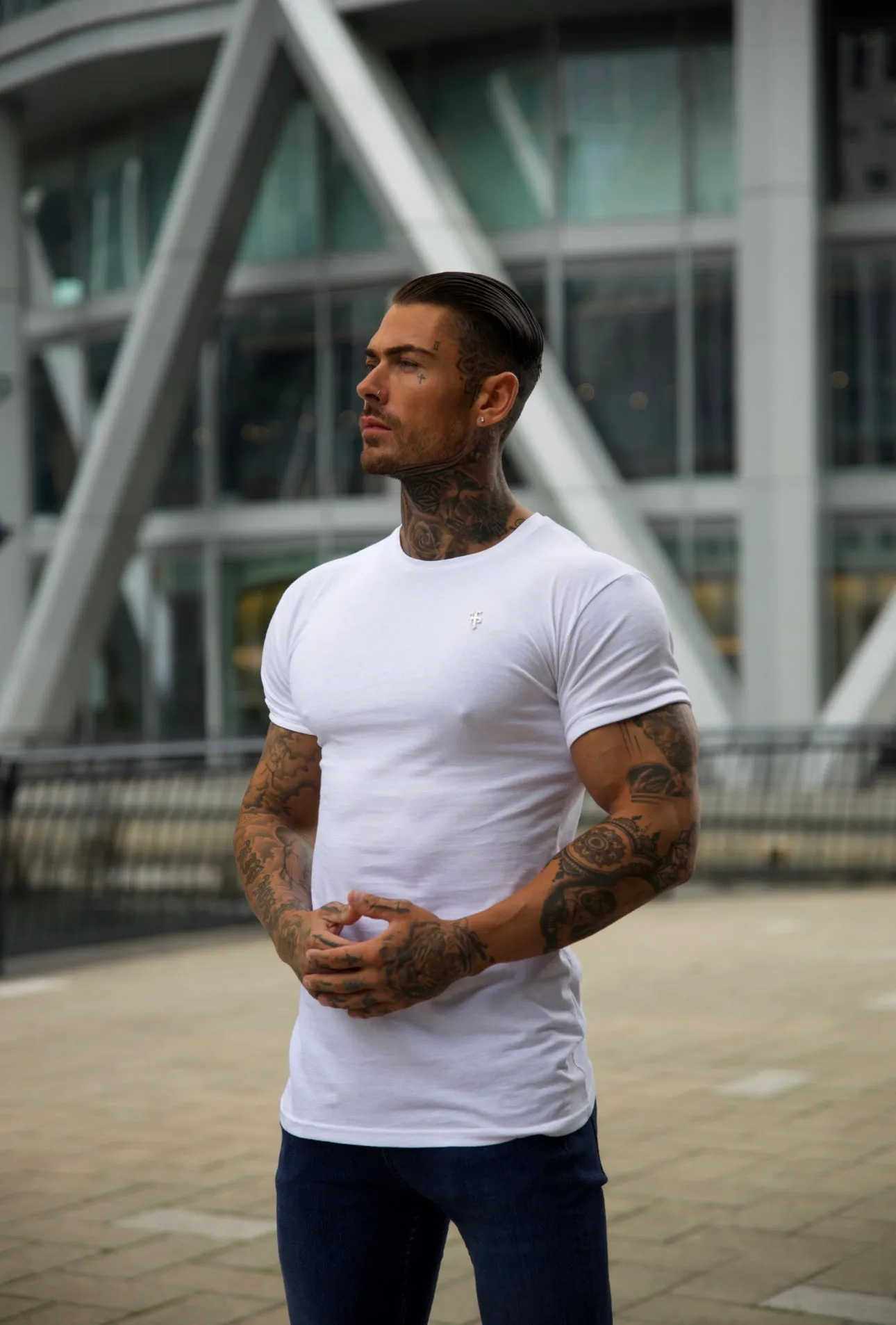 Father Sons Classic White Crew with Silver Metal Emblem Decal - FSH833 sold by Father Sons product image thumbnail 4