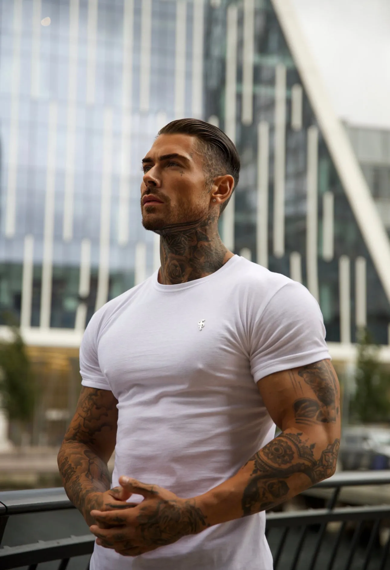 Father Sons Classic White Crew with Silver Metal Emblem Decal - FSH833 sold by Father Sons product image thumbnail 3