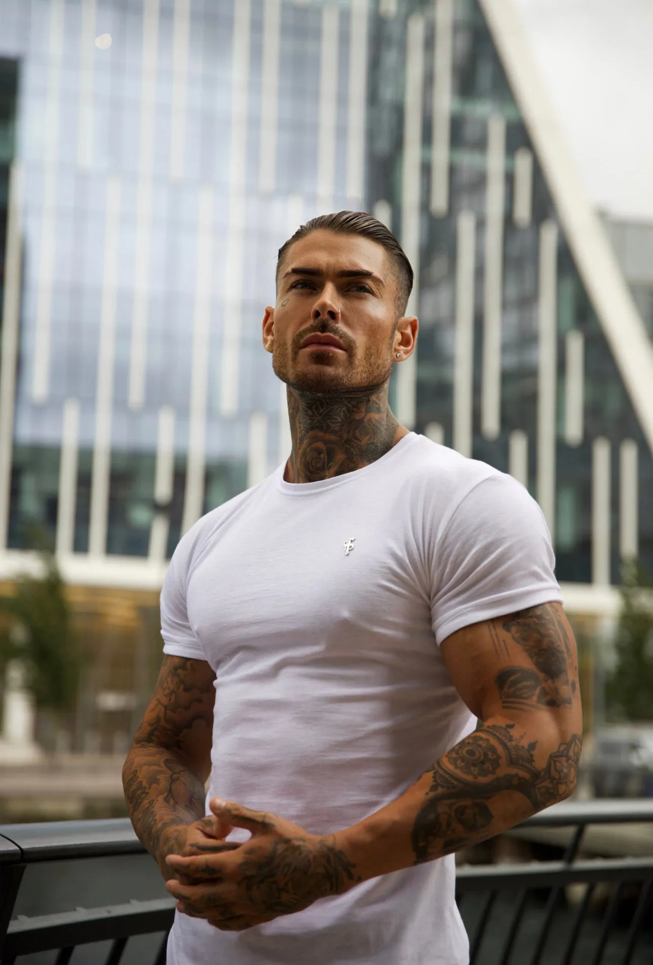 Father Sons Classic White Crew with Silver Metal Emblem Decal - FSH833 sold by Father Sons