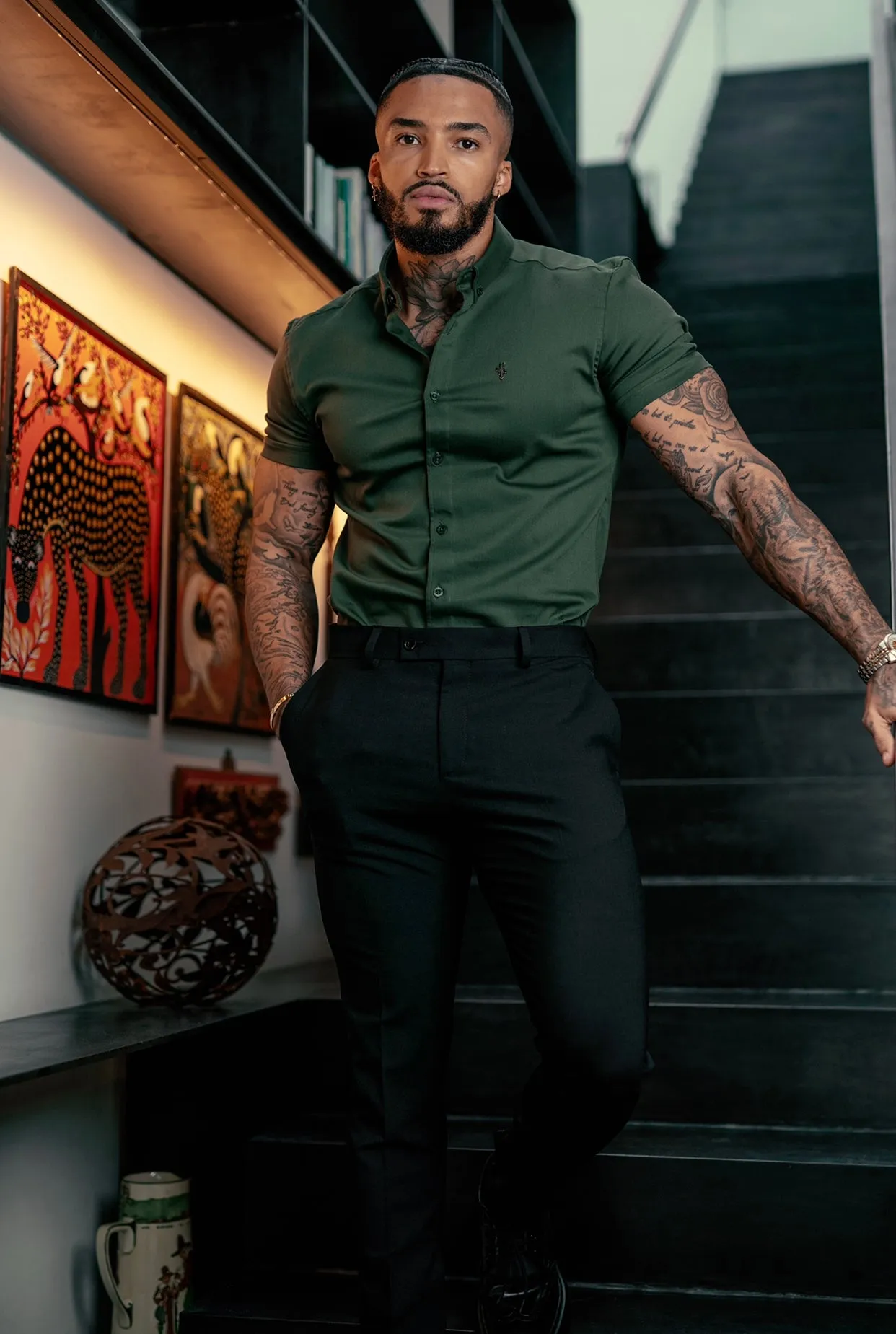 Father Sons Slim Formal Black Stretch Pants - FST001 sold by Father Sons product image thumbnail 2