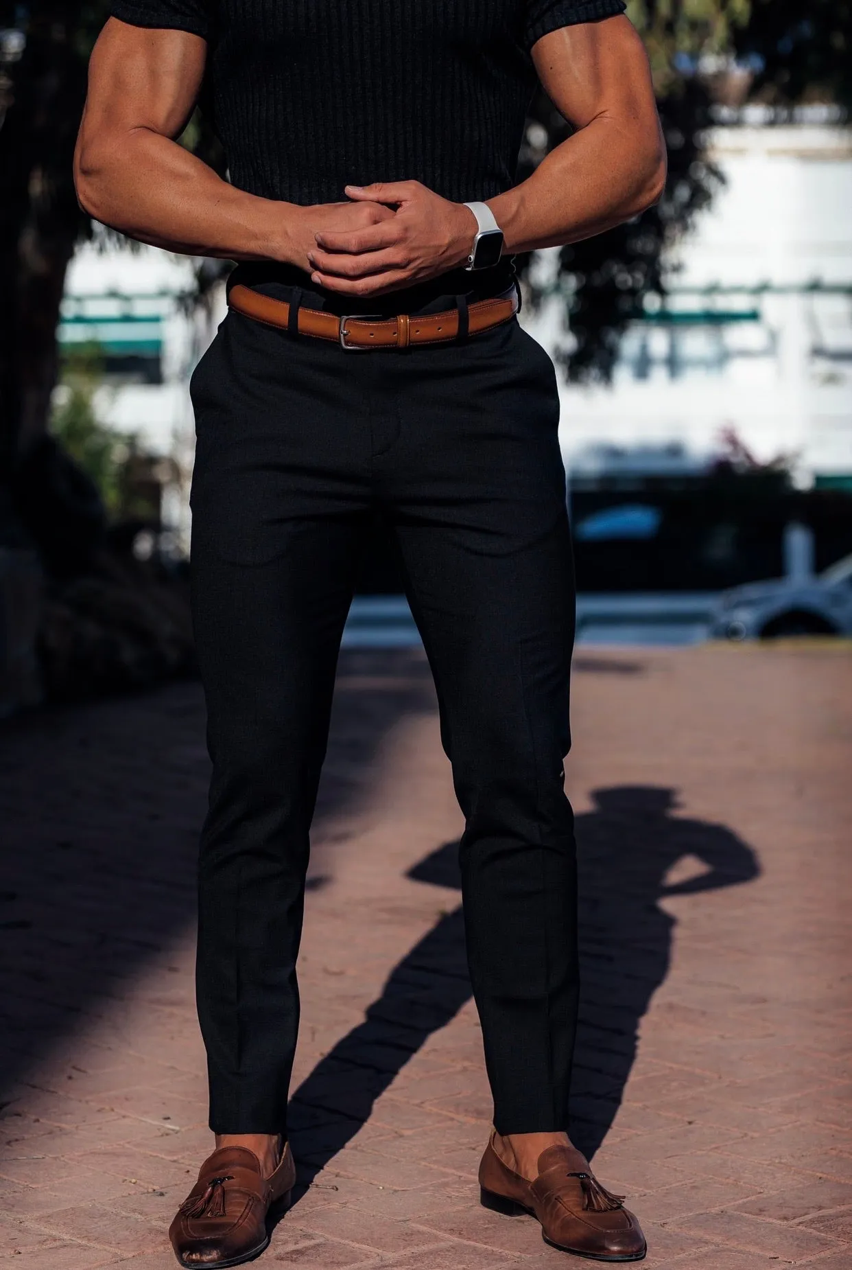 Father Sons Slim Formal Black Stretch Pants - FST001 sold by Father Sons product image thumbnail 5