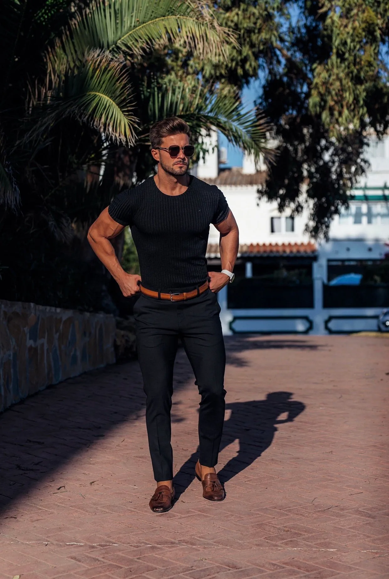 Father Sons Slim Formal Black Stretch Pants - FST001 sold by Father Sons product image thumbnail 3